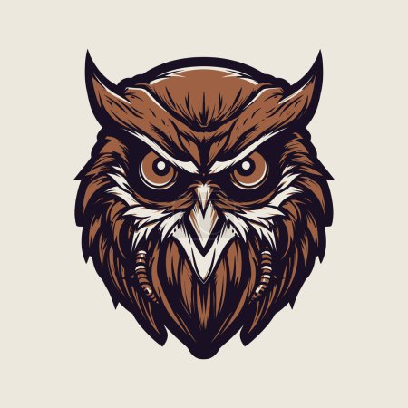 Illustration for A logo of a owl's head, designed in esports illustration style mascot design - Royalty Free Image