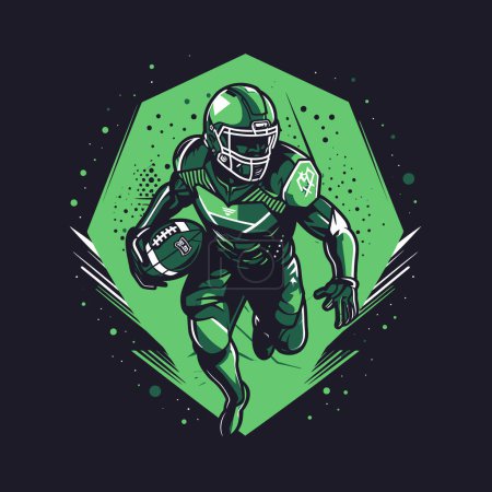 Téléchargez les illustrations : Un logo d'un football américain, conçu dans le style d'illustration Esports logo de la mascotte - en licence libre de droit