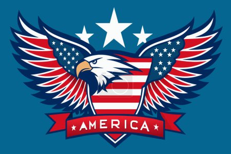 American eagle with a patriotic stars and stripes design.
