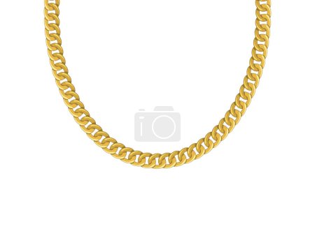 Illustration for Gold chain isolated. Vector necklace illustration. - Royalty Free Image