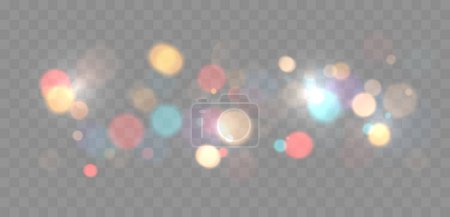 Illustration for Colorful bokeh lights background. Blurred circle shapes. Vector illustration - Royalty Free Image
