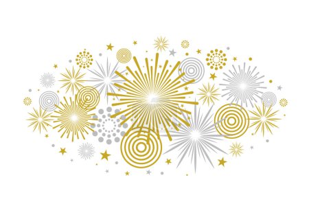 Illustration for Fireworks illustration isolated on white background. Vector festive background - Royalty Free Image