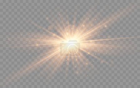 Ilustración de Brillan estrellas brillantes. Luces vectoriales doradas y chispas aisladas. Ilustración vectorial - Imagen libre de derechos