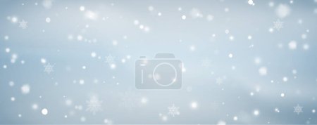 Illustration for Snow background with many snowflakes. Winter backdrop. Vector illustration - Royalty Free Image
