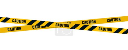 Illustration for Caution tape. Caution yellow warning lines isolated on white. Vector illustration - Royalty Free Image