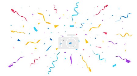Illustration for Confetti burst background. Festive backdrop. Party design with colorful confetti. Vector illustration - Royalty Free Image