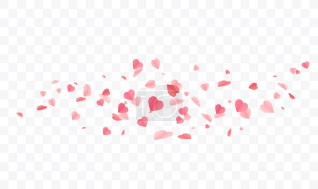 Hearts Shape confetti Background (en inglés). Día de San Valentín Vector Plantilla Diseño.