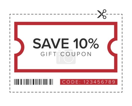 Illustration for Coupon Discount. Vector Gift Voucher Isolated. - Royalty Free Image