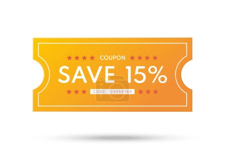 Illustration for Coupon Discount. Vector Gift Voucher Isolated. - Royalty Free Image