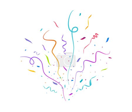 Fondo confeti. Fondo festivo. Diseño de fiesta con confeti colorido. Ilustración vectorial