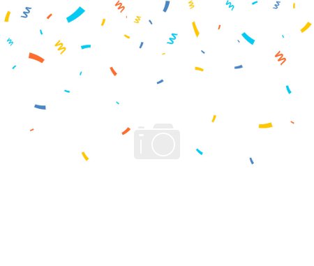 Illustration for Confetti background. Colorful paper pieces and serpentine. Vector party background - Royalty Free Image
