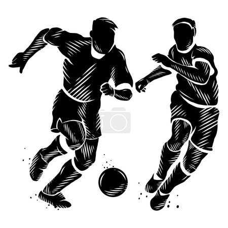 Ilustración de Black-soccer-player-011 - Imagen libre de derechos