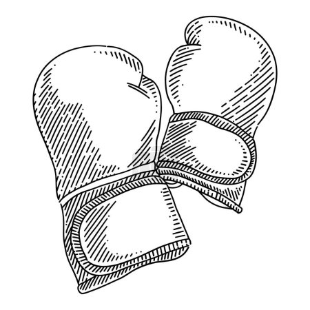 Illustration for Simple black and white drawing of boxing gloves - Royalty Free Image