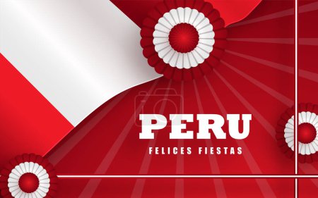 Illustration for Happy Independence day of Peru for the fiestas partrias de Peru illustration, on July 28 - Royalty Free Image