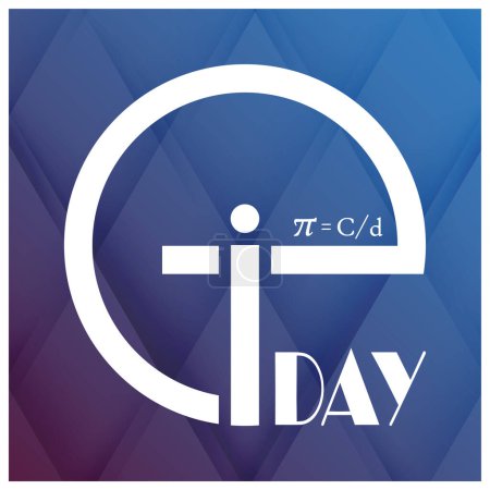 Illustration for PI monogram logo concept for the happy PI Day on color background. PI icon design Professional letter icon design - Royalty Free Image