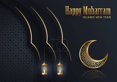Illustration for Happy Muharram, the Islamic New Year - Royalty Free Image