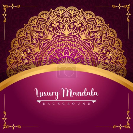 Ilustración de Fondo de lujo del mandala del oro para la invitación en el estilo árabe del Ramadán del patrón islámico - Imagen libre de derechos