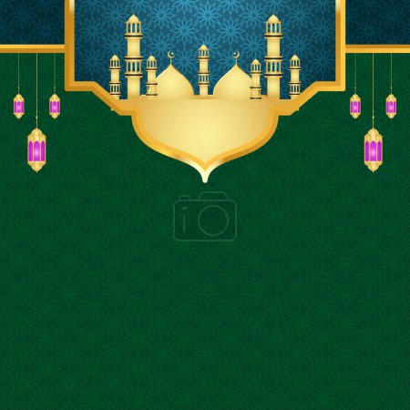 Illustration for Arabesuqe luxury islamic frame transparent background for islami festival milad un nabi or ramadan kareem - Royalty Free Image