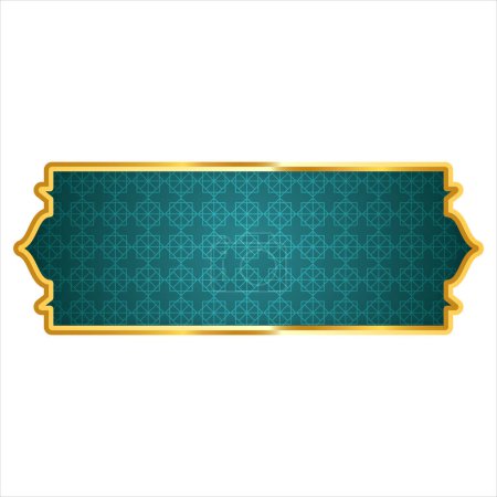 Conjunto de decorativo de lujo árabe dorado islámico banner título marco fondo transparente oro caja de texto clipart