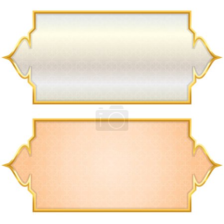 Luxury islamic golden arabic banner title frame text box