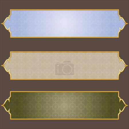 Ilustración de Banner forma caja de texto marco islámico patrón ramadán clipart - Imagen libre de derechos