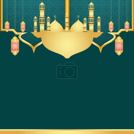 Téléchargez les illustrations : Ramadan ramadhan islamic arabesuqe frame golden texture eid al fitr mubarak shab e barat background - en licence libre de droit