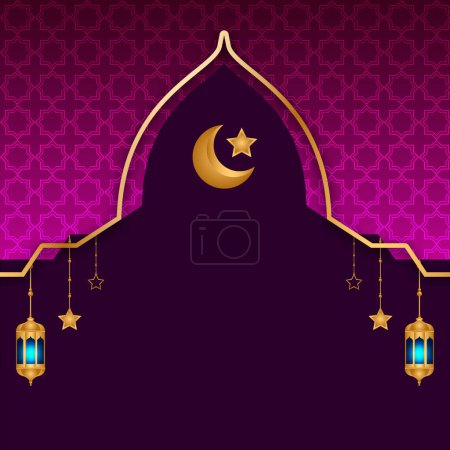 Ramadan kareem islamic background jumma mubarak eid ul fitr arabic with lantern 3d design