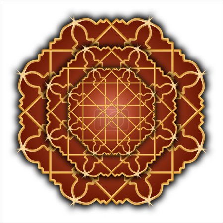 Muster und Luxus Mandala Gold transparenten Hintergrund in islamischen Arabesken-Stil für die Einladung