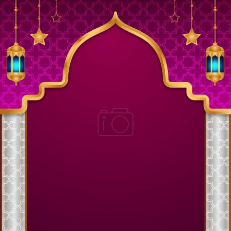 Téléchargez les illustrations : Arabesuqe luxe cadre islamique fond transparent pour islami festival milad un nabi ou ramadan kareem - en licence libre de droit
