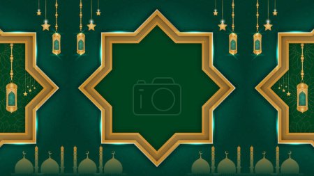 Patrón islámico dorado para el diseño de vacaciones con ramadán kareem ramadhan arabesco linterna eid al fitr milad un nabi mubarak