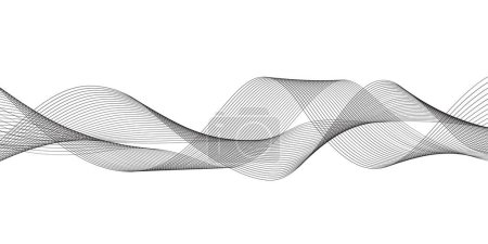 Illustration for Modern abstract glowing wave lines on white background. Dynamic flowing wave design element. Futuristic technology and sound wave pattern. Vector EPS10. - Royalty Free Image