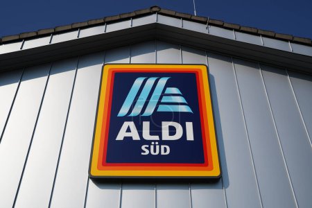 Photo for Advertising sign of Aldi Sued on the facade of the store - Royalty Free Image