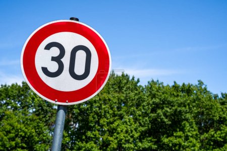 Photo for 30 Kilometer per hour speed sign - Royalty Free Image
