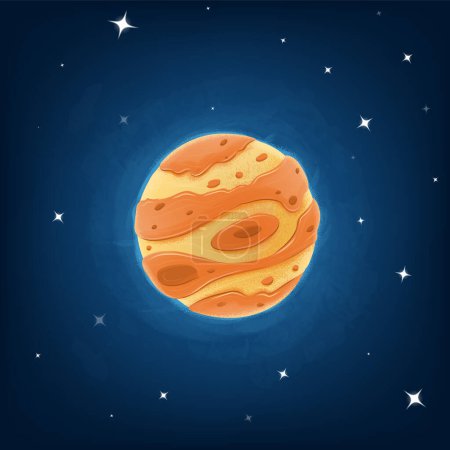 Téléchargez les illustrations : Illustration vectorielle stylisée de Jupiter dans l'espace - en licence libre de droit