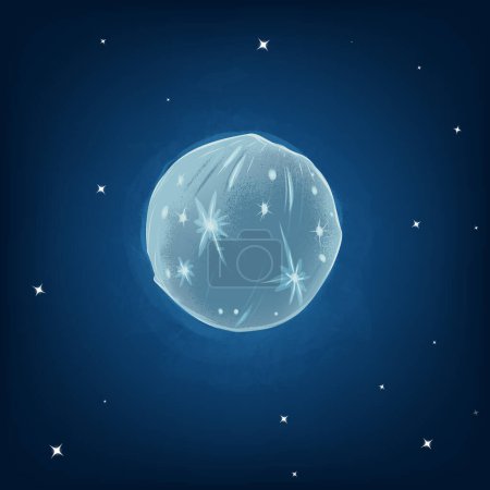 Illustration for Stylized vector illustration of Mercury in space - Royalty Free Image