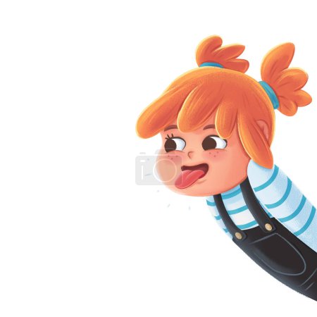 Illustration for Happy little girl illustration for advertising - Royalty Free Image