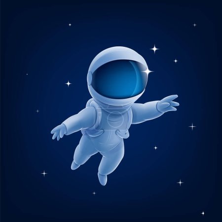 Illustration for Space travel illustration with kid astronaut - Royalty Free Image