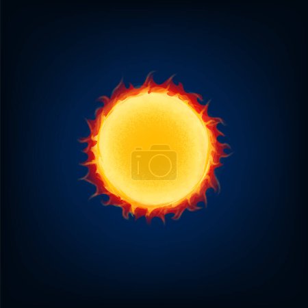 Téléchargez les illustrations : Icône de soleil de dessin animé pour la leçon d'astrologie - en licence libre de droit
