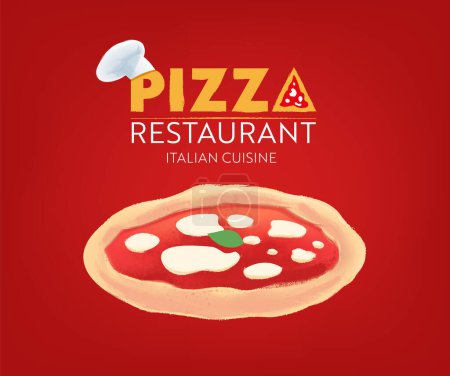 Téléchargez les illustrations : Restaurant de pizza, modèle de bannière de cuisine italienne. illustration vectorielle - en licence libre de droit