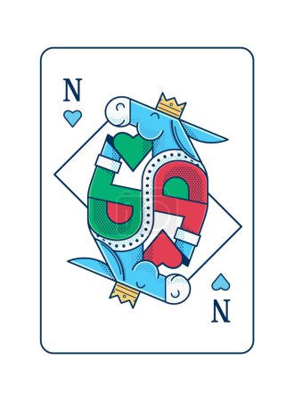 Ilustración de Tarjeta de poker con burro Italia Nápoles - Imagen libre de derechos