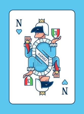 Illustration for Naples joker card with Italy flag - Royalty Free Image
