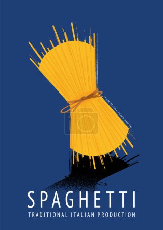 Téléchargez les illustrations : Spaghetti pâtes vecteur illustration fond - en licence libre de droit