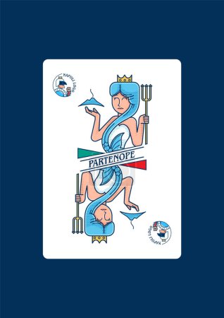Illustration for Naples card with Italy flag. vector illustration - Royalty Free Image