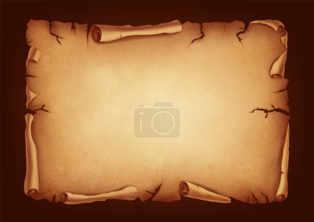 Illustration for Old horizontal paper for ancient parchment document - Royalty Free Image