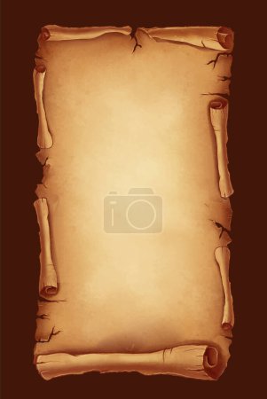 Illustration for Old vertical paper for ancient parchment document - Royalty Free Image