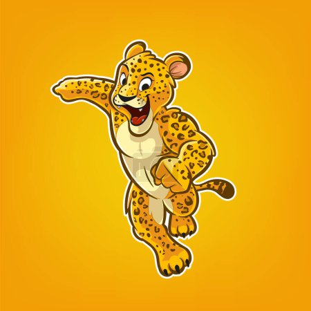 Téléchargez les illustrations : Logo de mascotte de léopard pour club de sport - en licence libre de droit