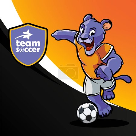 Illustration for Panther mascot soccer graphics for tournament match - Royalty Free Image
