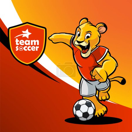 Ilustración de Puma mascota fútbol gráficos para torneo partido - Imagen libre de derechos