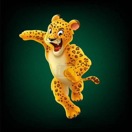 Téléchargez les illustrations : Illustration vectorielle de personnage léopard stylisé mignon - en licence libre de droit