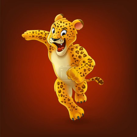 Téléchargez les illustrations : Illustration vectorielle de personnage léopard stylisé mignon - en licence libre de droit